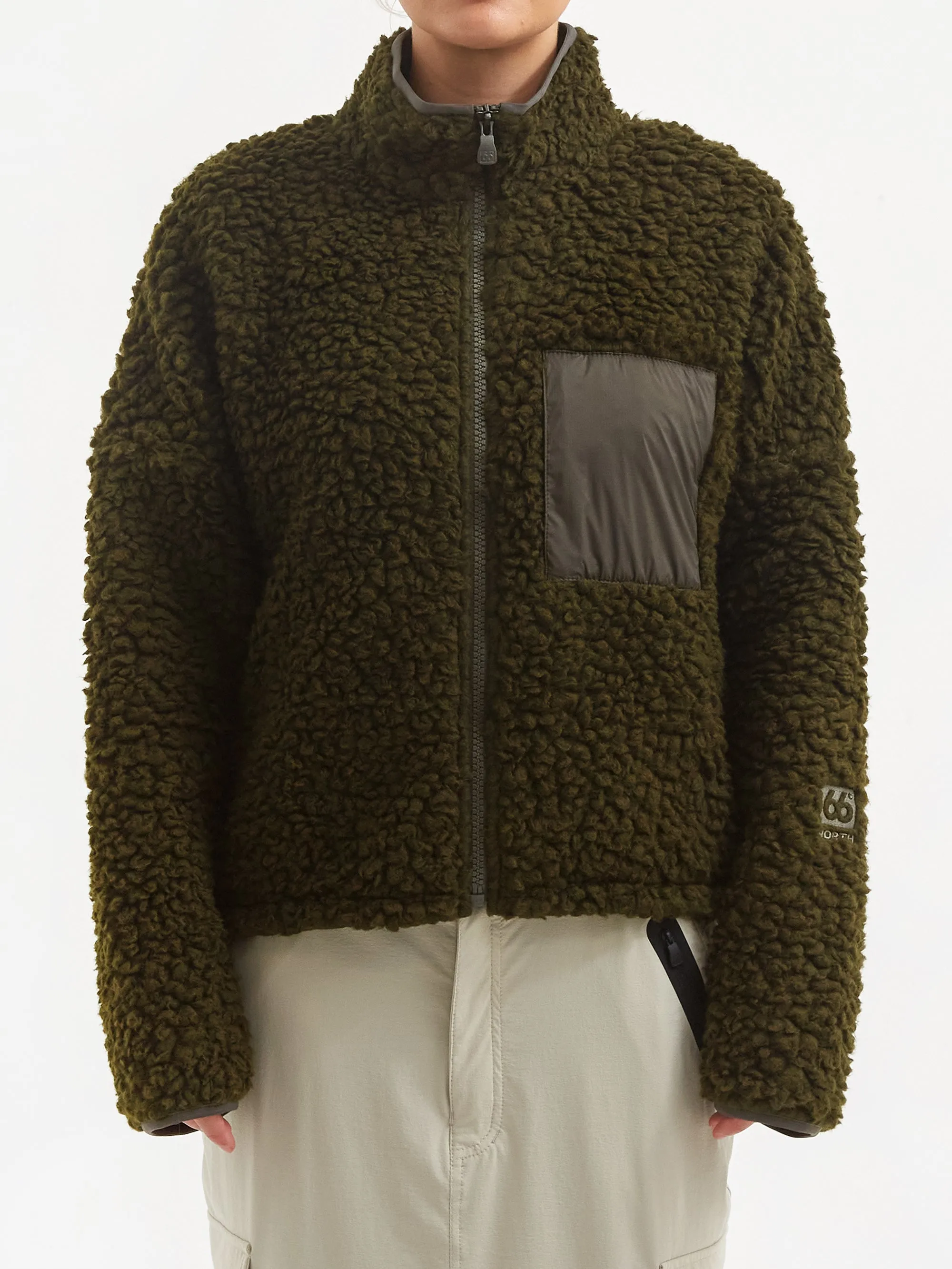 66° North Varmahlid Shearling Fleece Jacket W - Alpine Grimmia