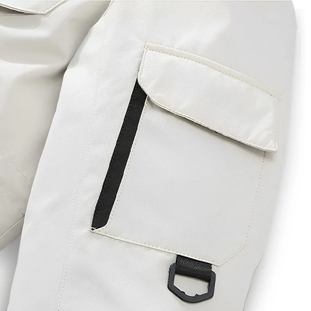 abbee White Large Winter Fur Hooded Down Jacket Stylish Lightweight Quilted Warm Puffer Coat