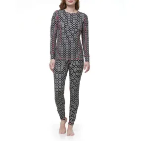 Black Snowflakes Thermal Base Layer Set by Hatley