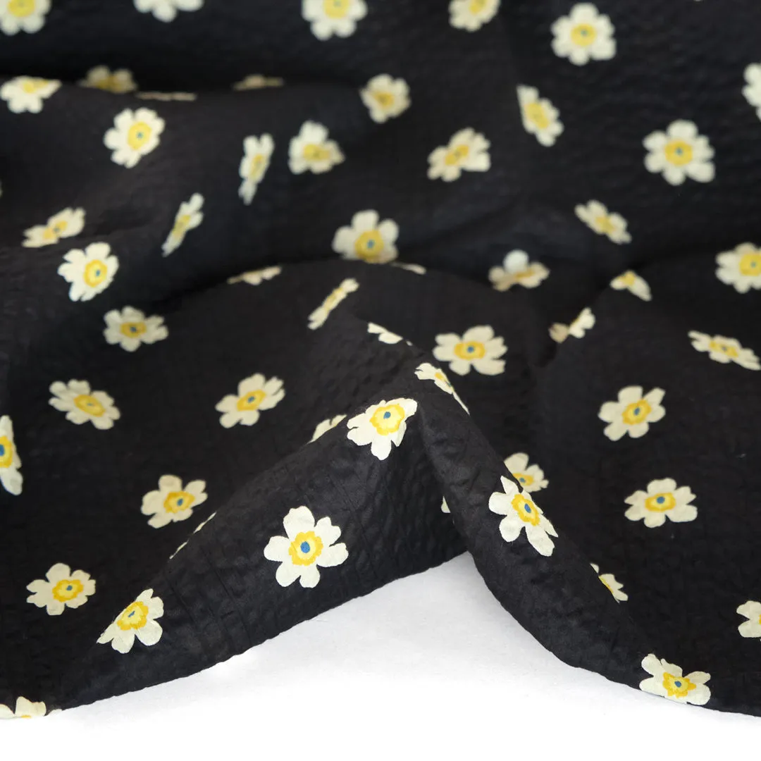 Bloom Print Crinkle Cotton - Black