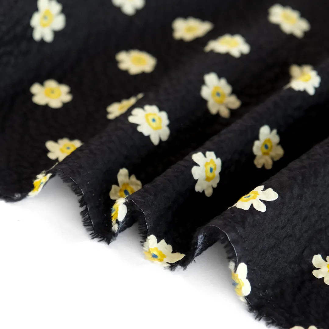 Bloom Print Crinkle Cotton - Black