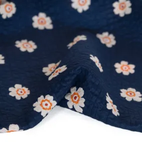 Bloom Print Crinkle Cotton - Navy