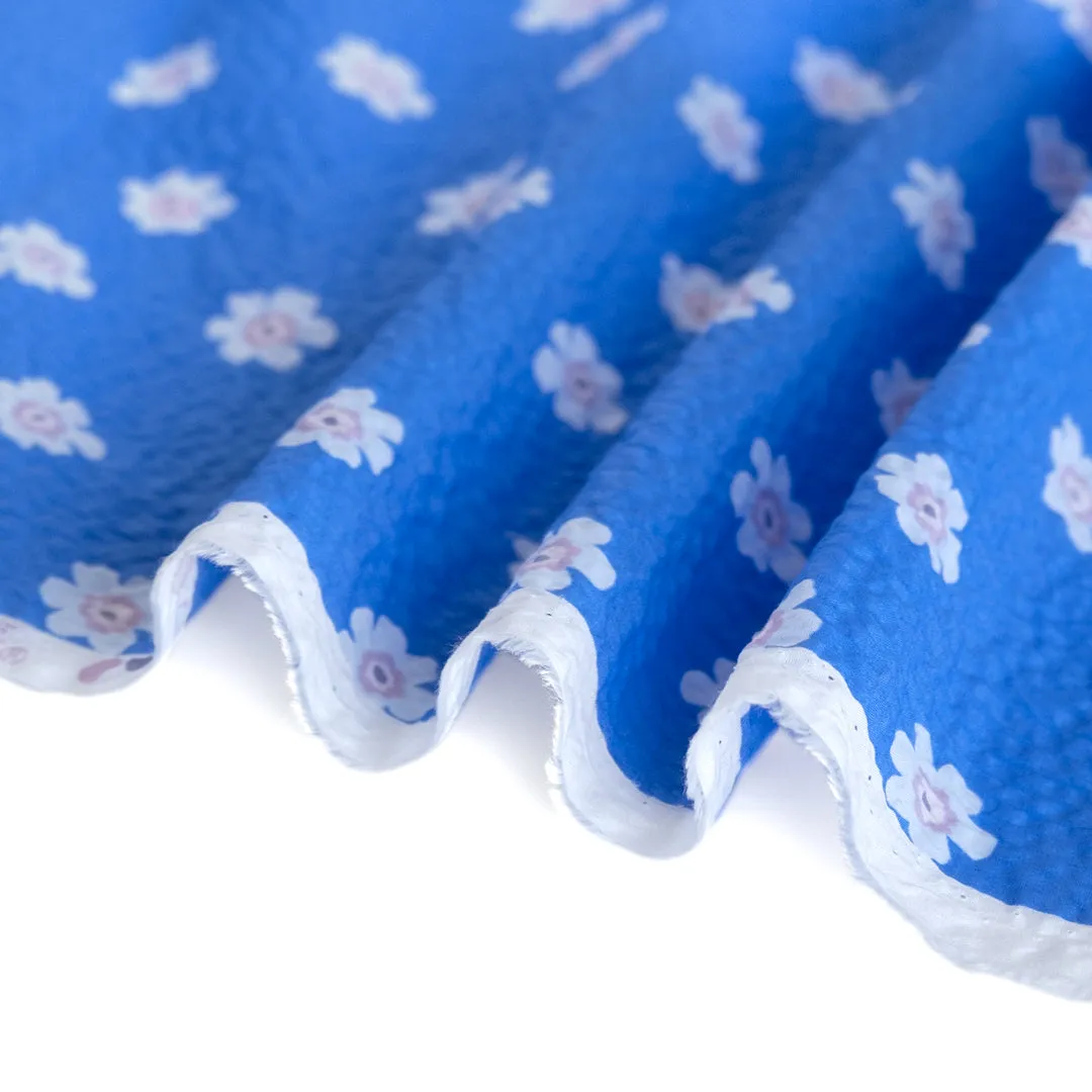 Bloom Print Crinkle Cotton - Sky Blue