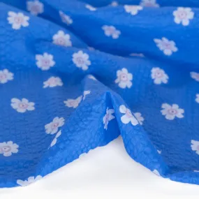 Bloom Print Crinkle Cotton - Sky Blue