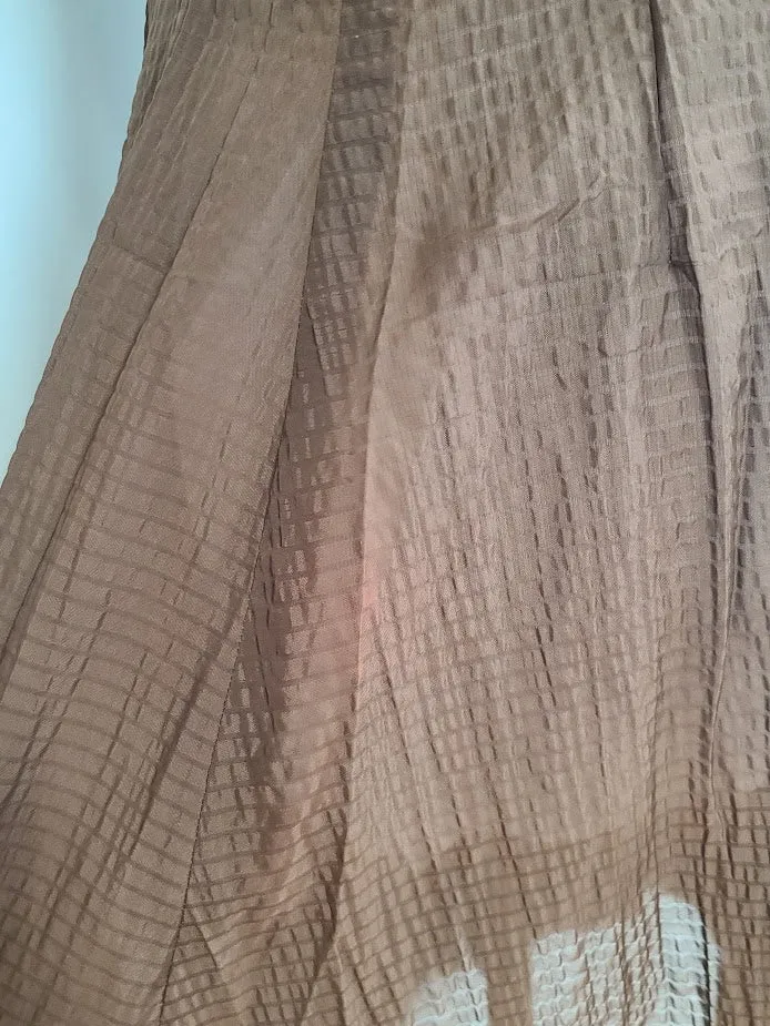 Brown Seersucker Dress & Bolero Jacket <br> (B-37" W-30" H-46")