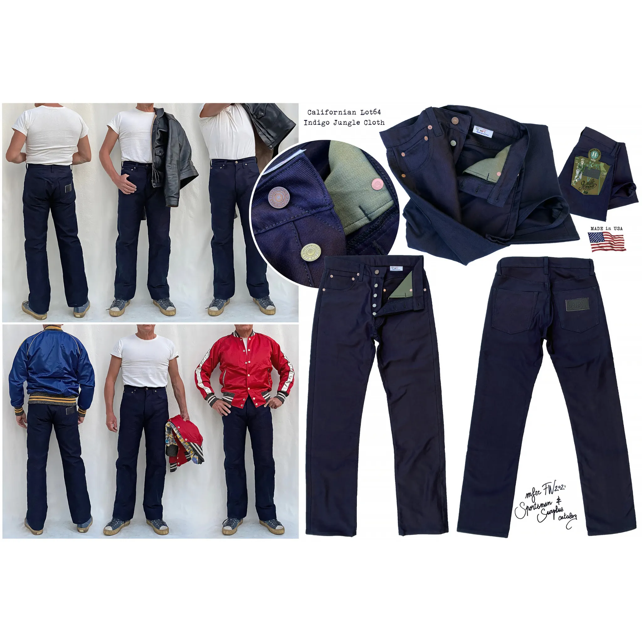 Californian Lot. 64 - Indigo Jungle Cloth (Straight Leg)