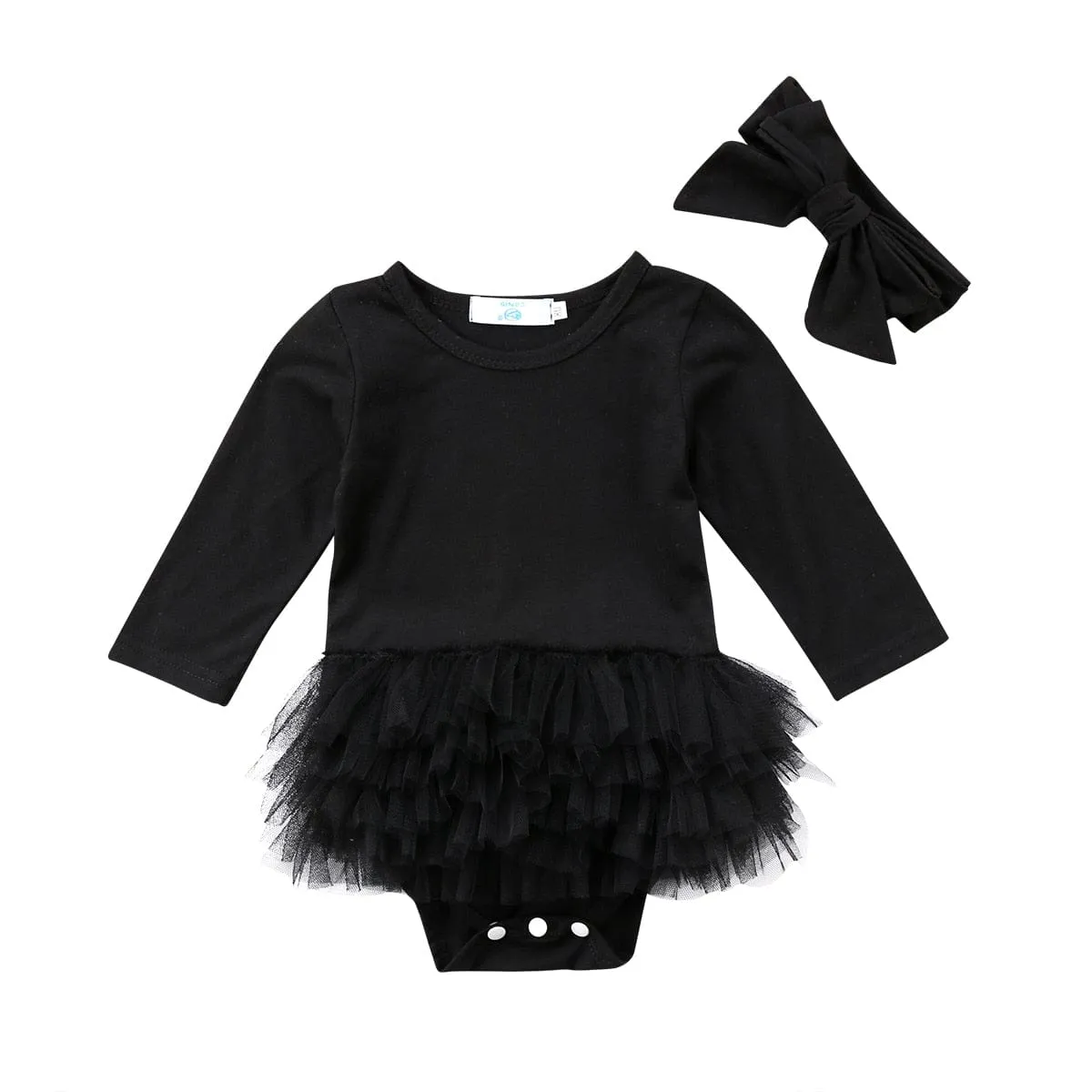 Chic "Lola" Kids Black Tutu Romper
