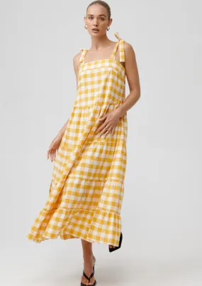 Erin Dress Orange Gingham