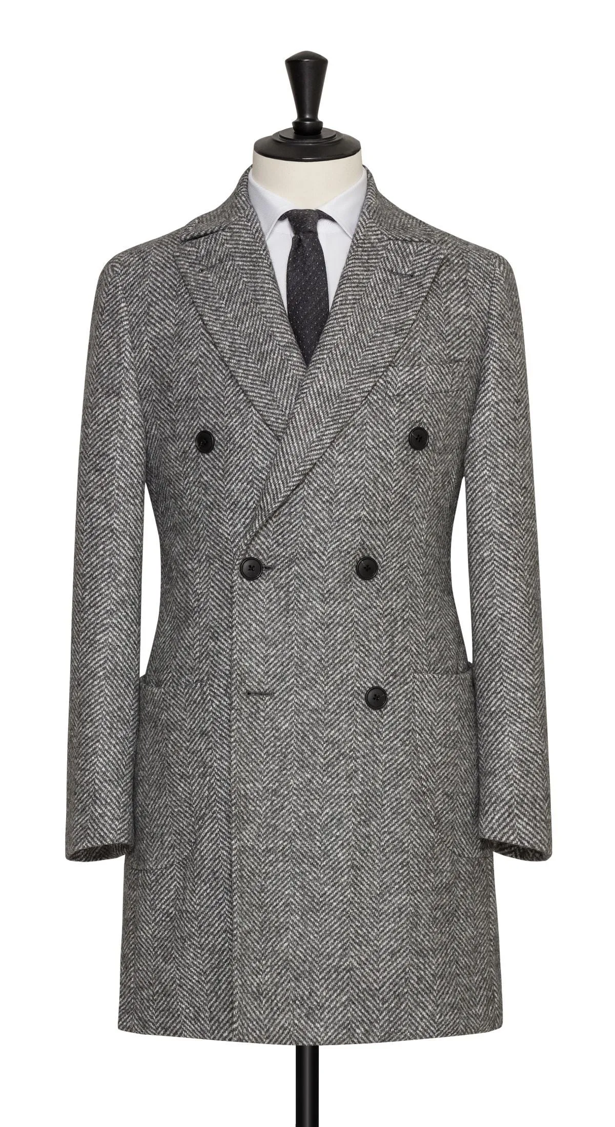 Ferla Light & Mid Grey Baby Alpaca Wool Herringbone