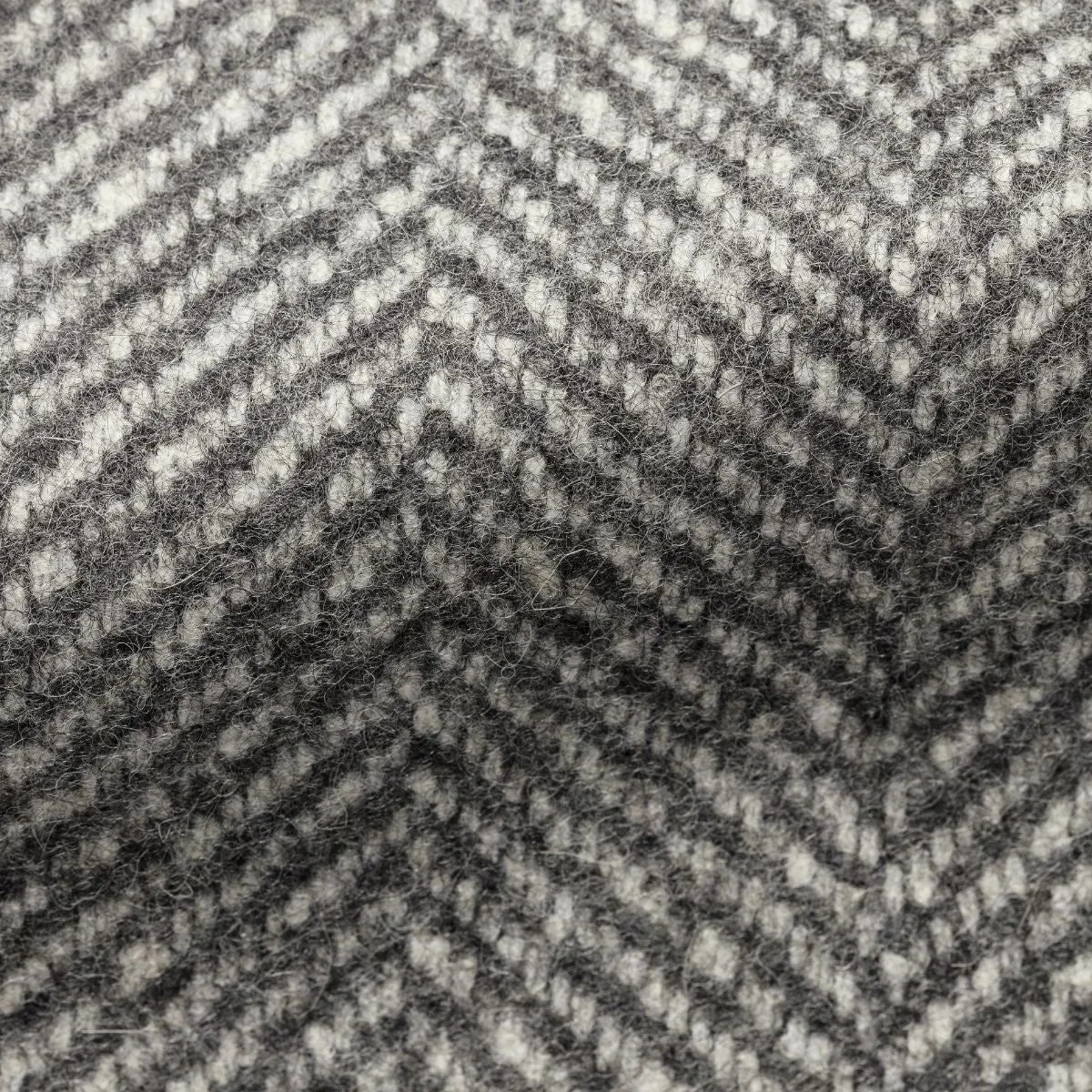 Ferla Light & Mid Grey Baby Alpaca Wool Herringbone