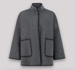 Hartford Women Valentine Wool Coat Charcoal