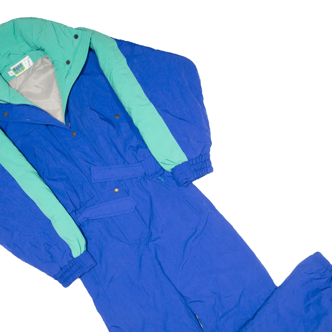 JEANS FOR MEN Insulated Belted Mens Ski Suit Blue Relaxed L W30 L30