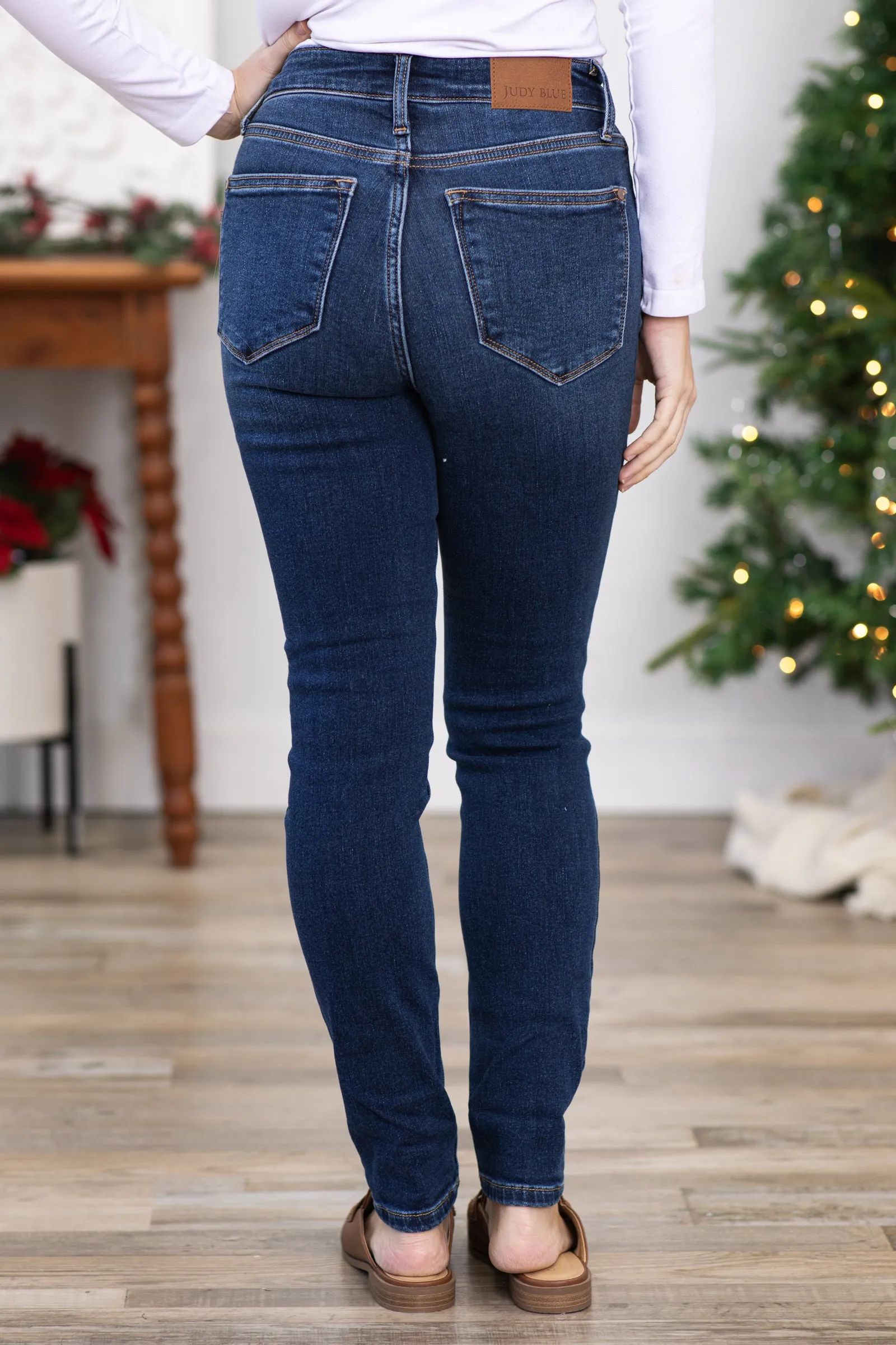 Judy Blue Dark Wash Thermal Skinny Jeans