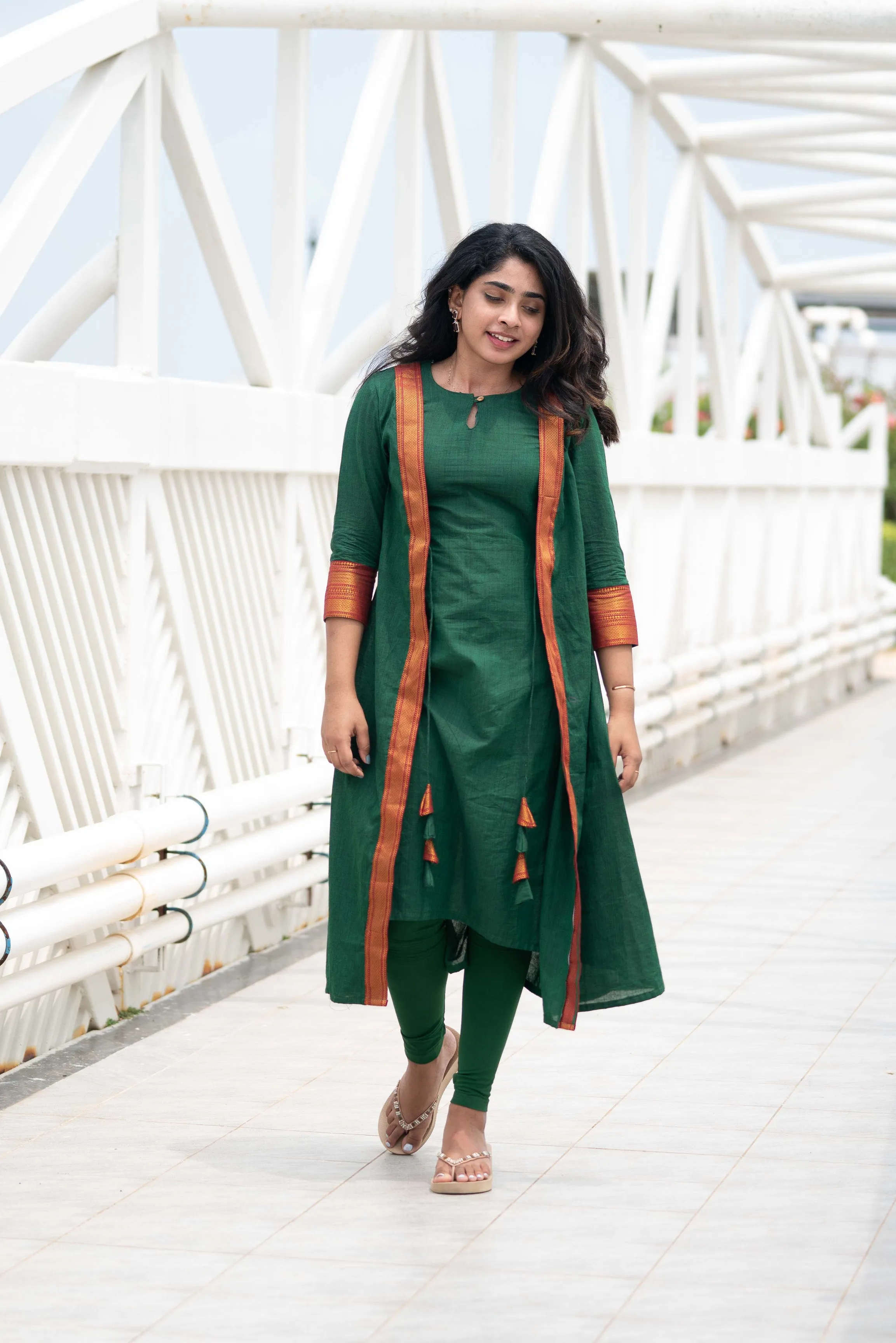 Kanchana Green Mangalagiri Kurti