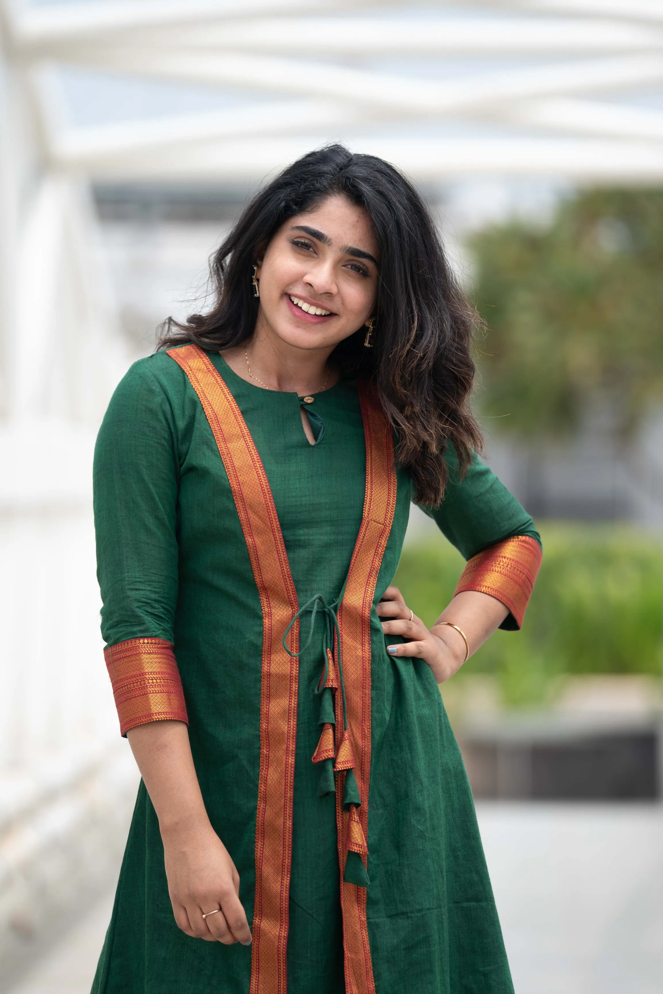 Kanchana Green Mangalagiri Kurti