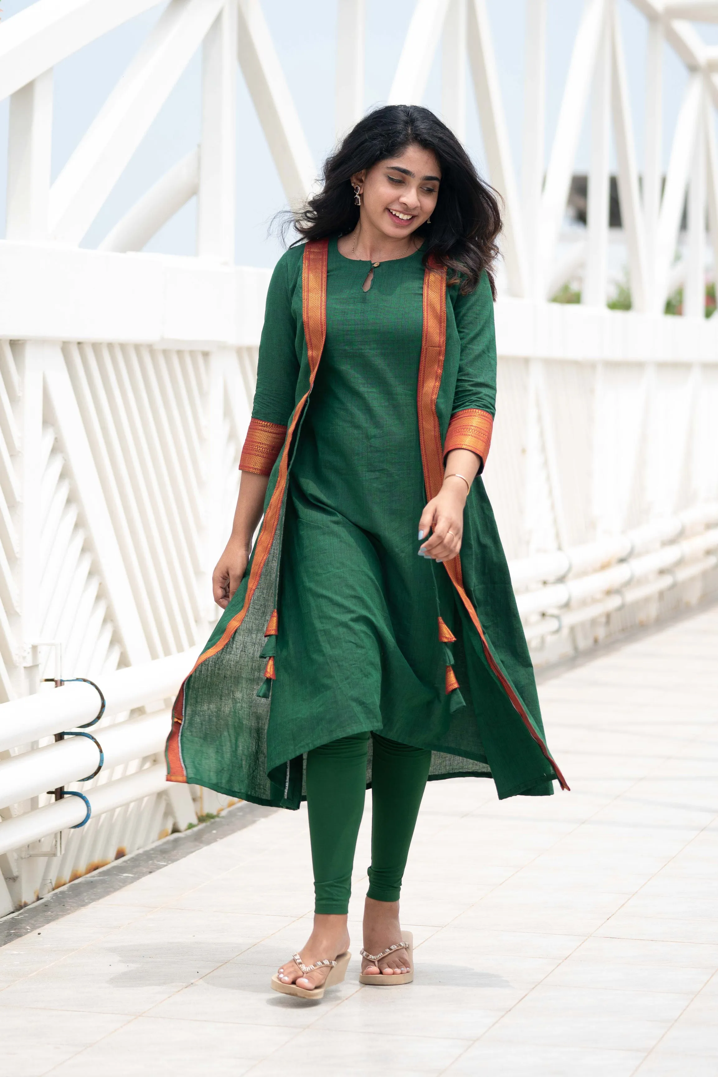 Kanchana Green Mangalagiri Kurti