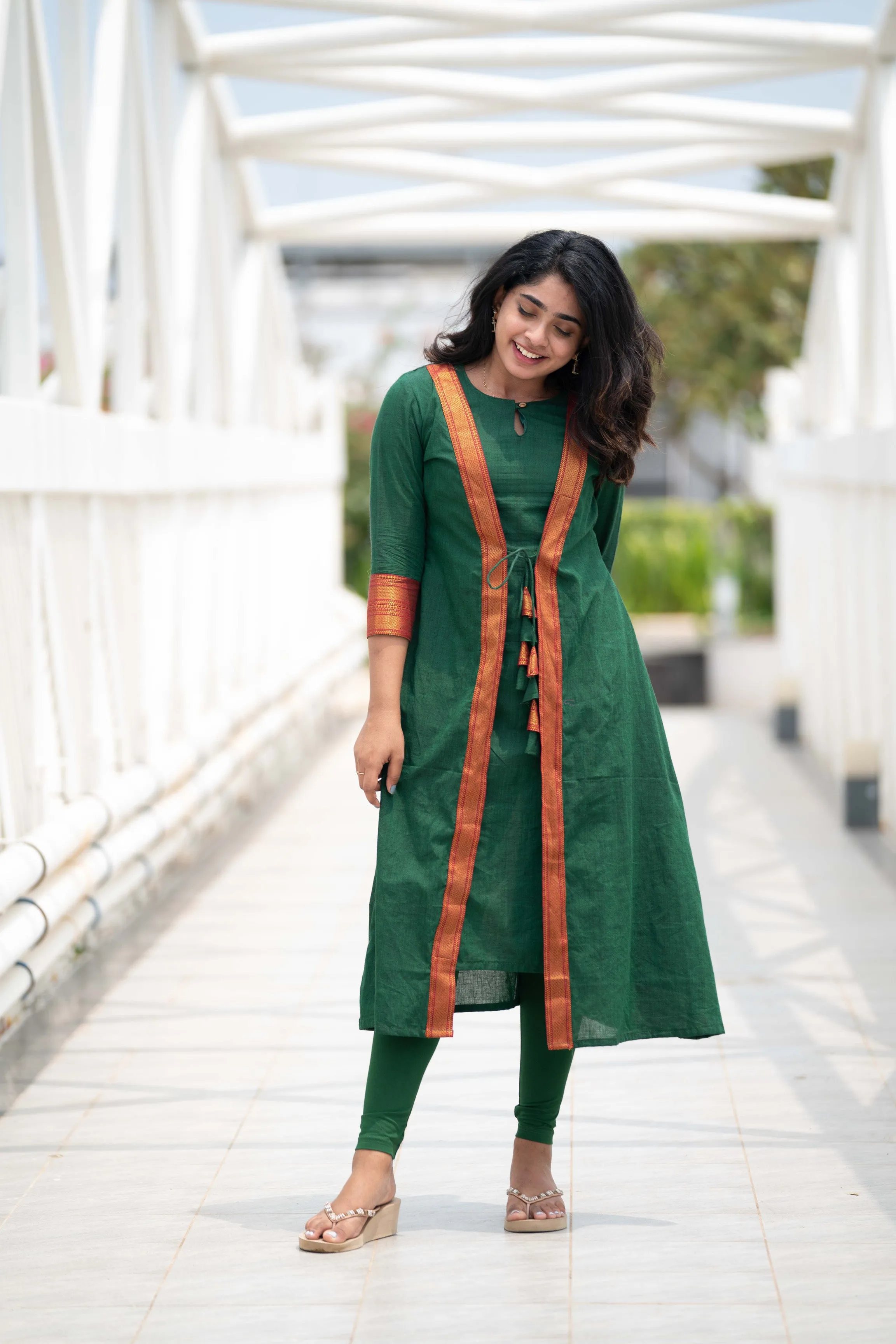 Kanchana Green Mangalagiri Kurti