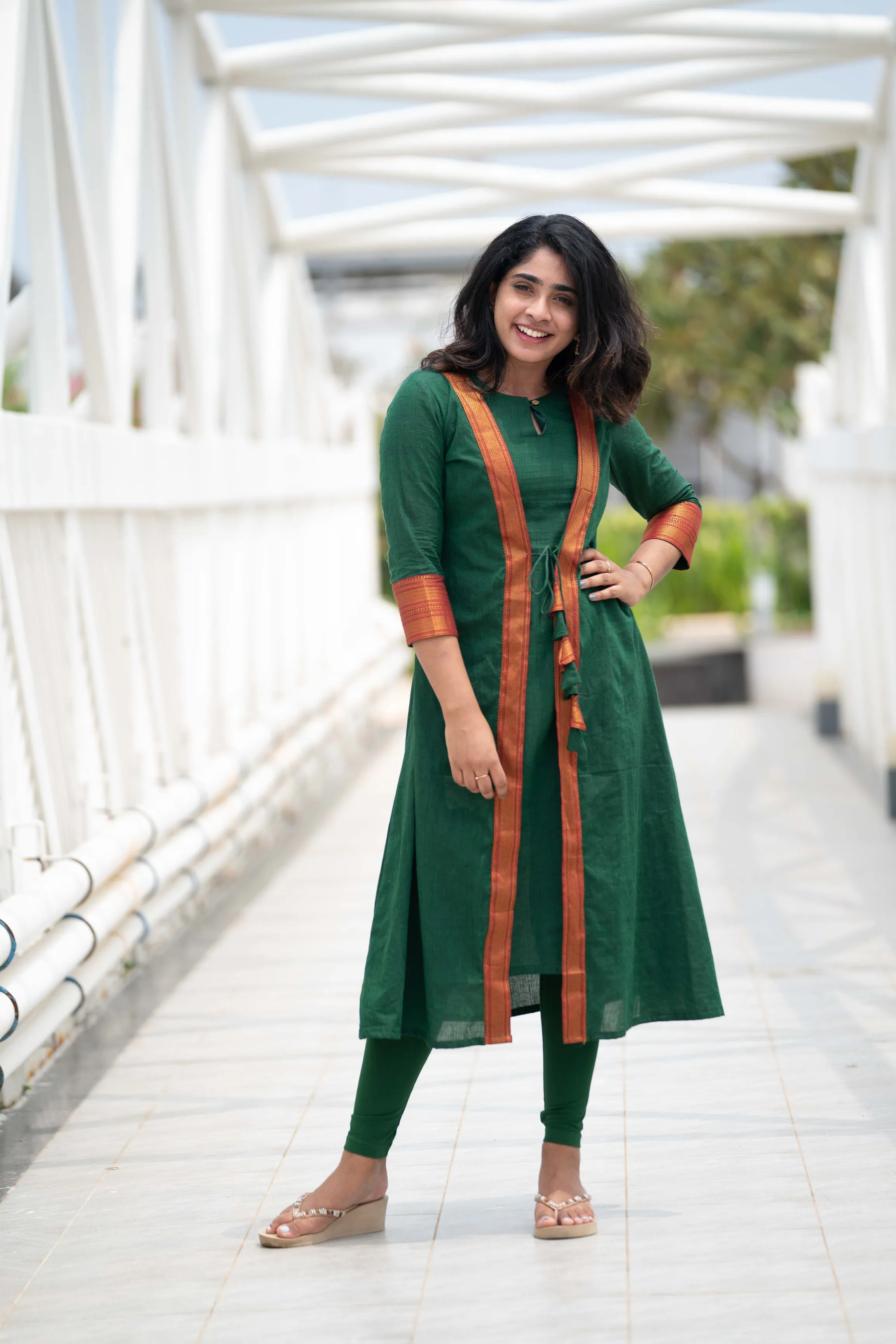Kanchana Green Mangalagiri Kurti