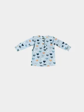 Long Sleeve Henley Shirt - Boy's Hearts