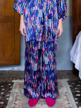 Lorette Silk Trousers, Multicolour