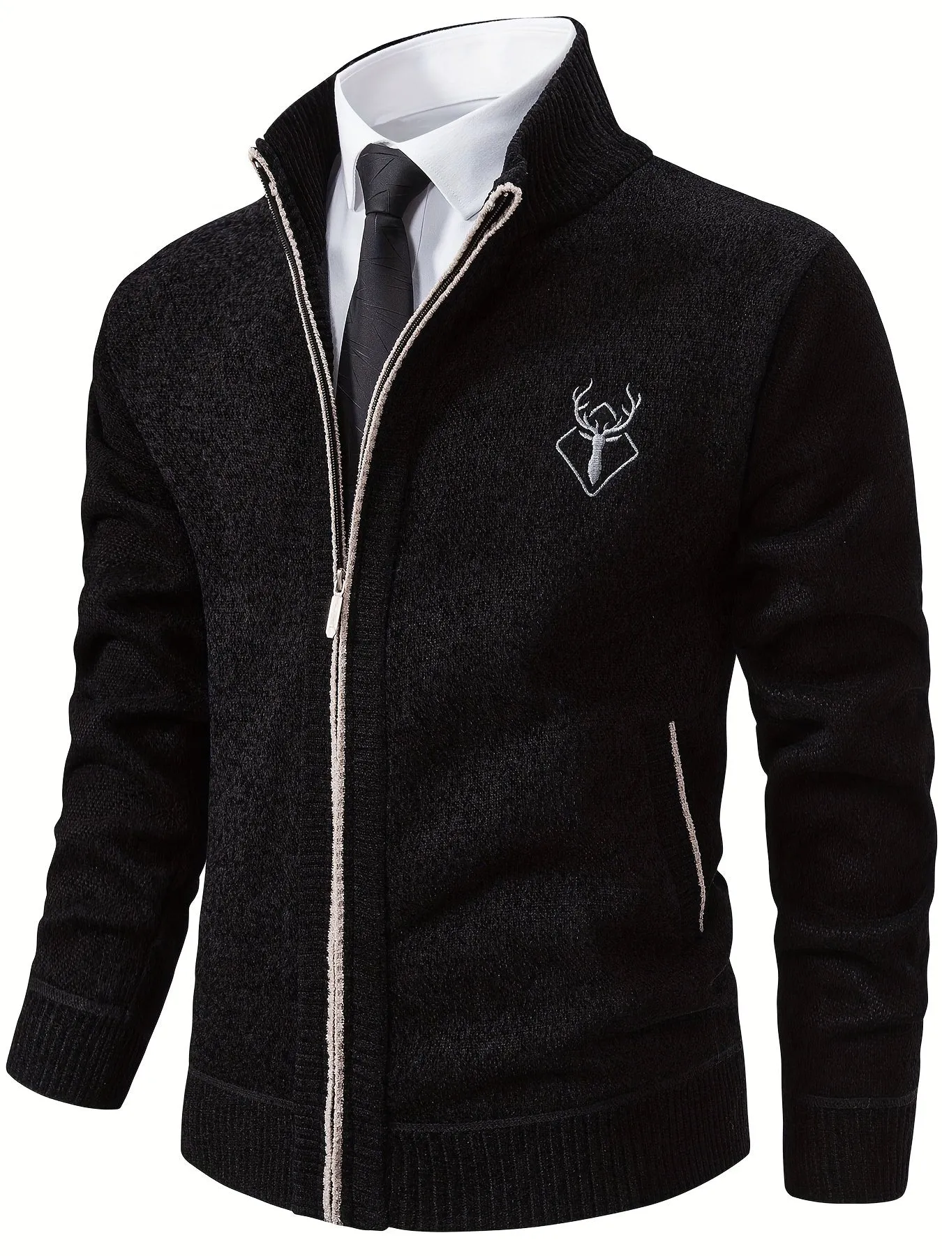 Men's Deer Design Jacket | Elegant Coat