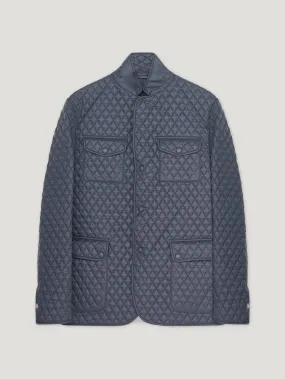 Navy Quilted Norfolk Jacket