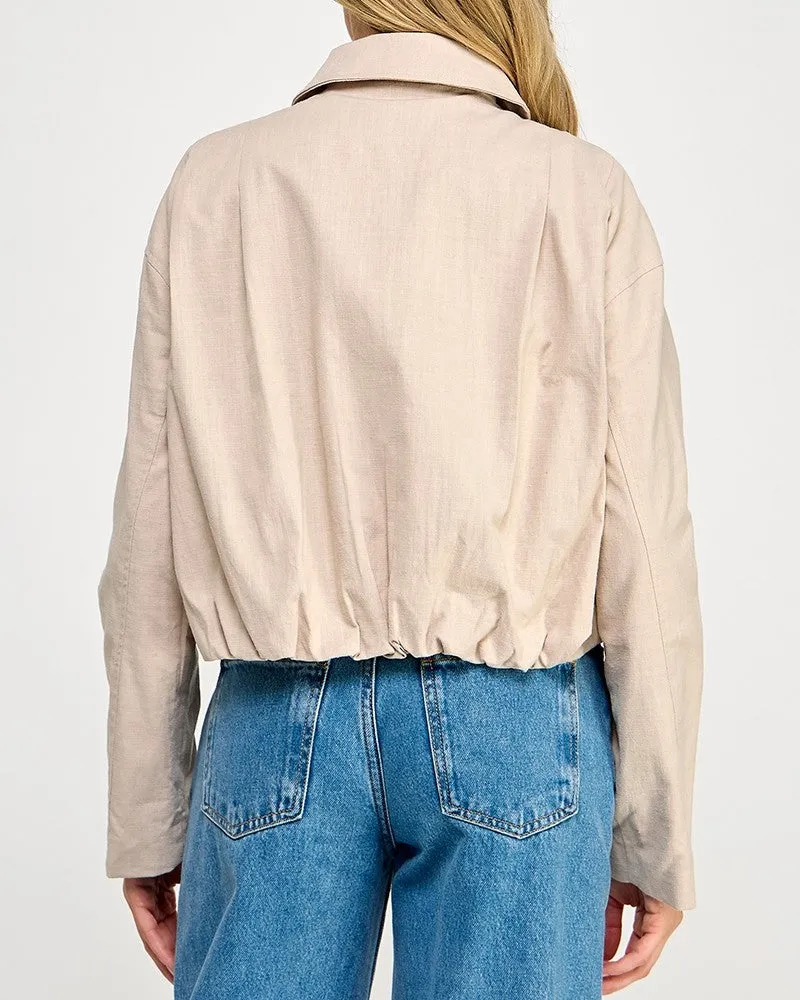 Oversized Linen Jacket - Sand