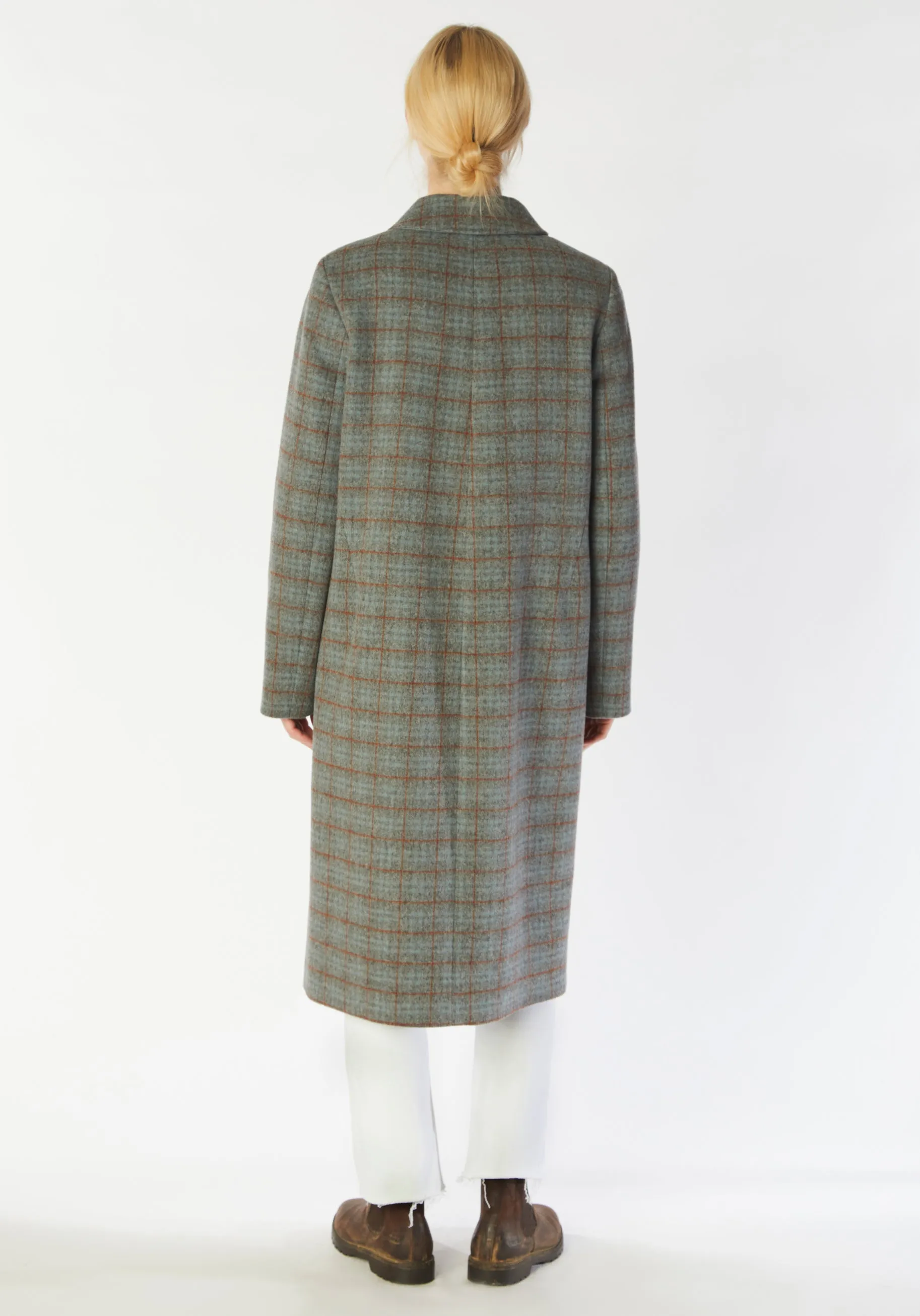 Richmond Coat | Silver Blue Check