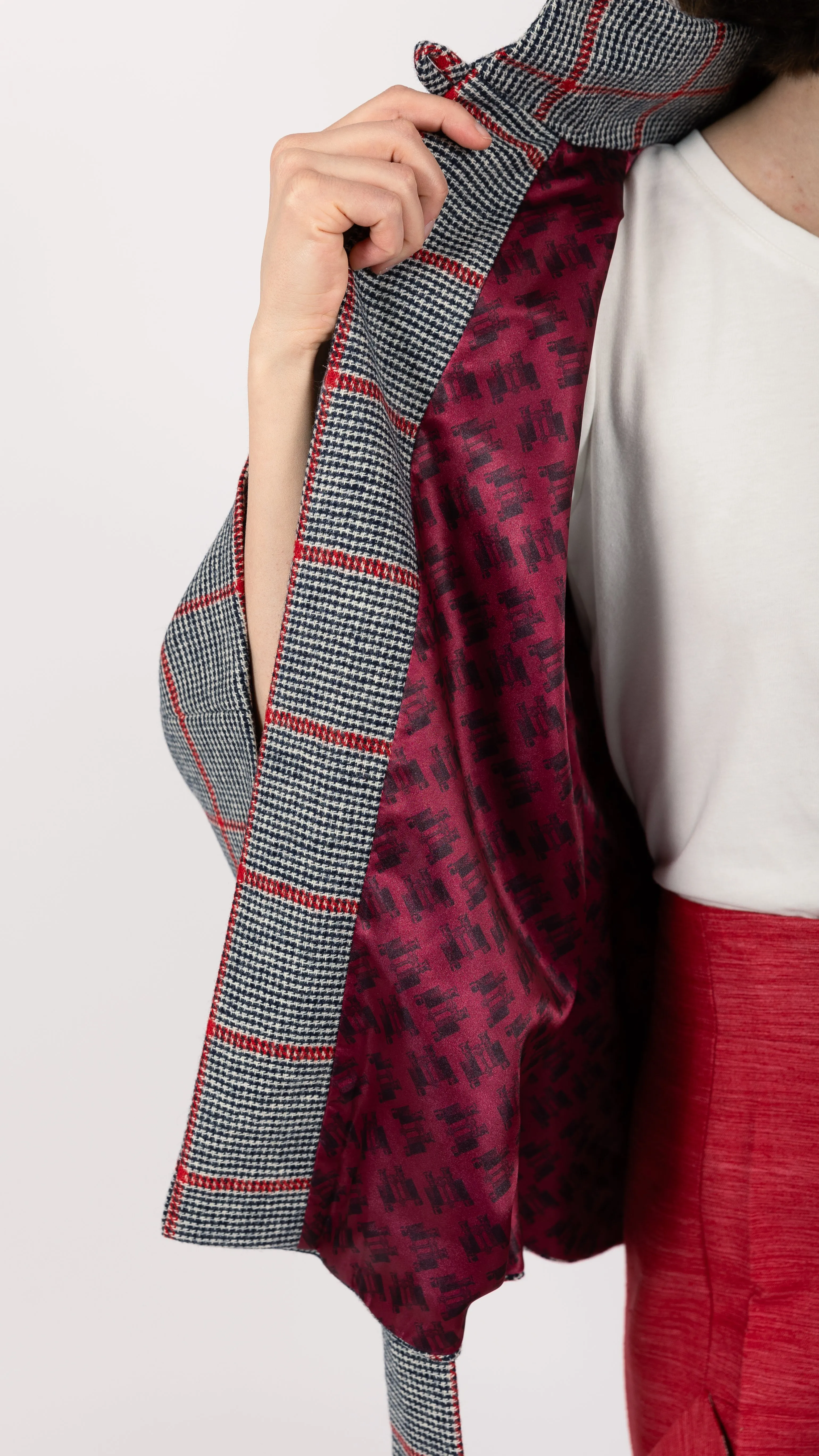 Scarlett Prince of Wales Wool Cape Coat