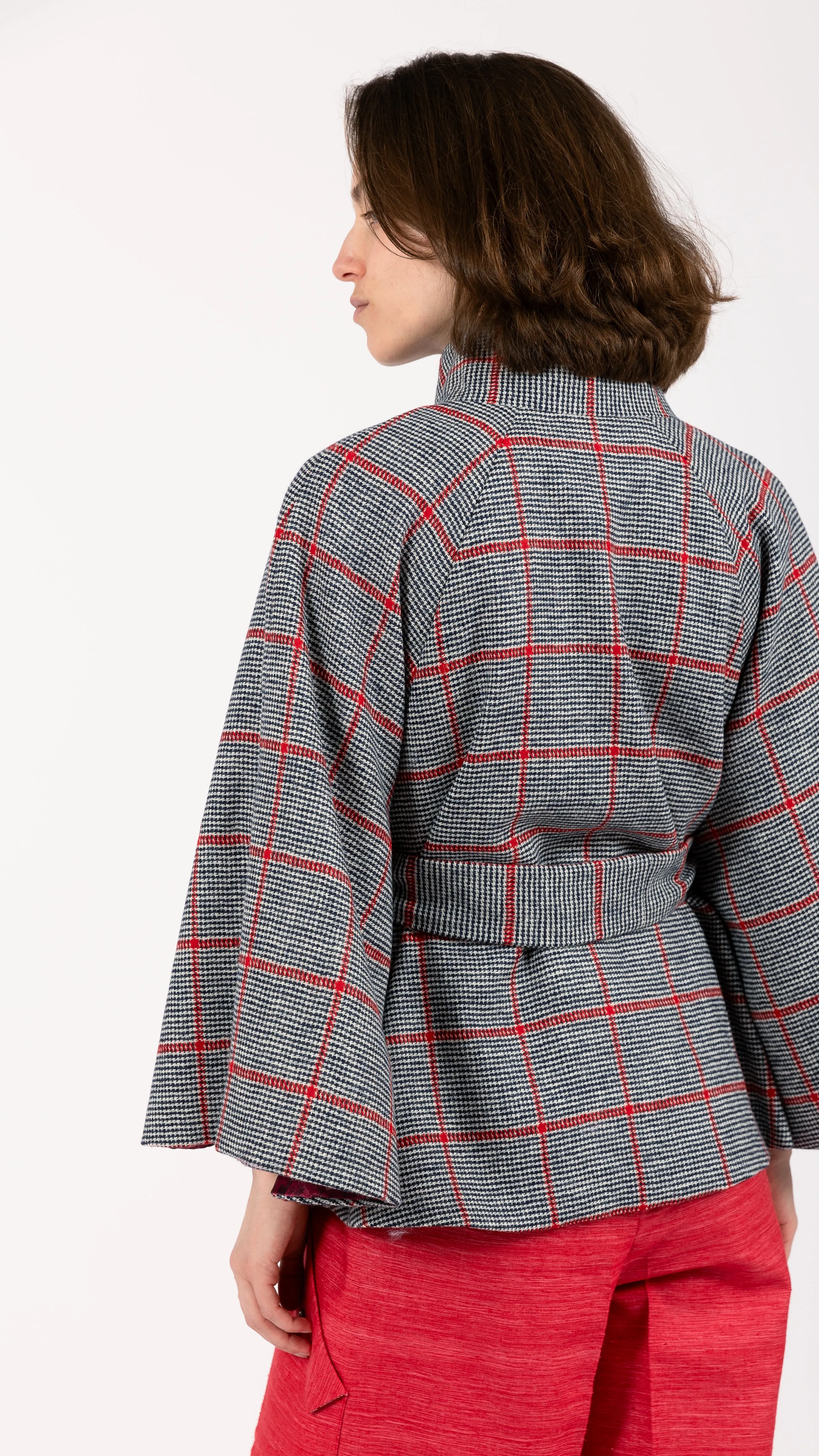 Scarlett Prince of Wales Wool Cape Coat