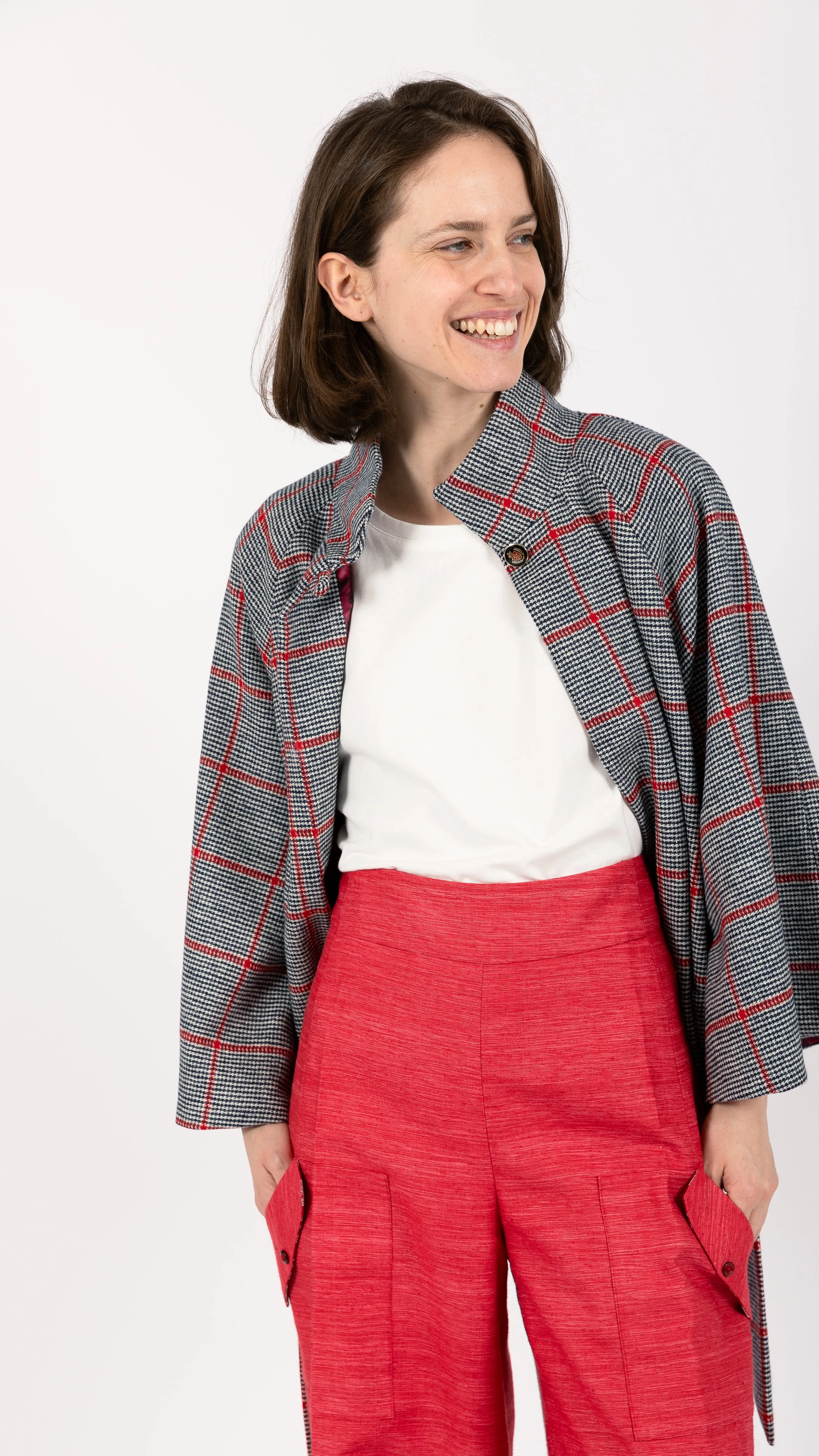 Scarlett Prince of Wales Wool Cape Coat