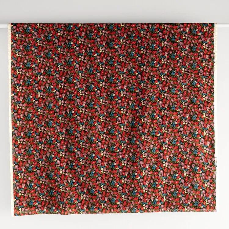 Secret Garden Crinkle Cotton - Black