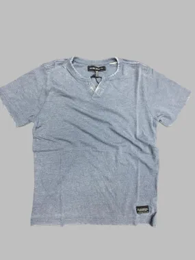 Silver Youth Boys Acid Wash Henley Tee