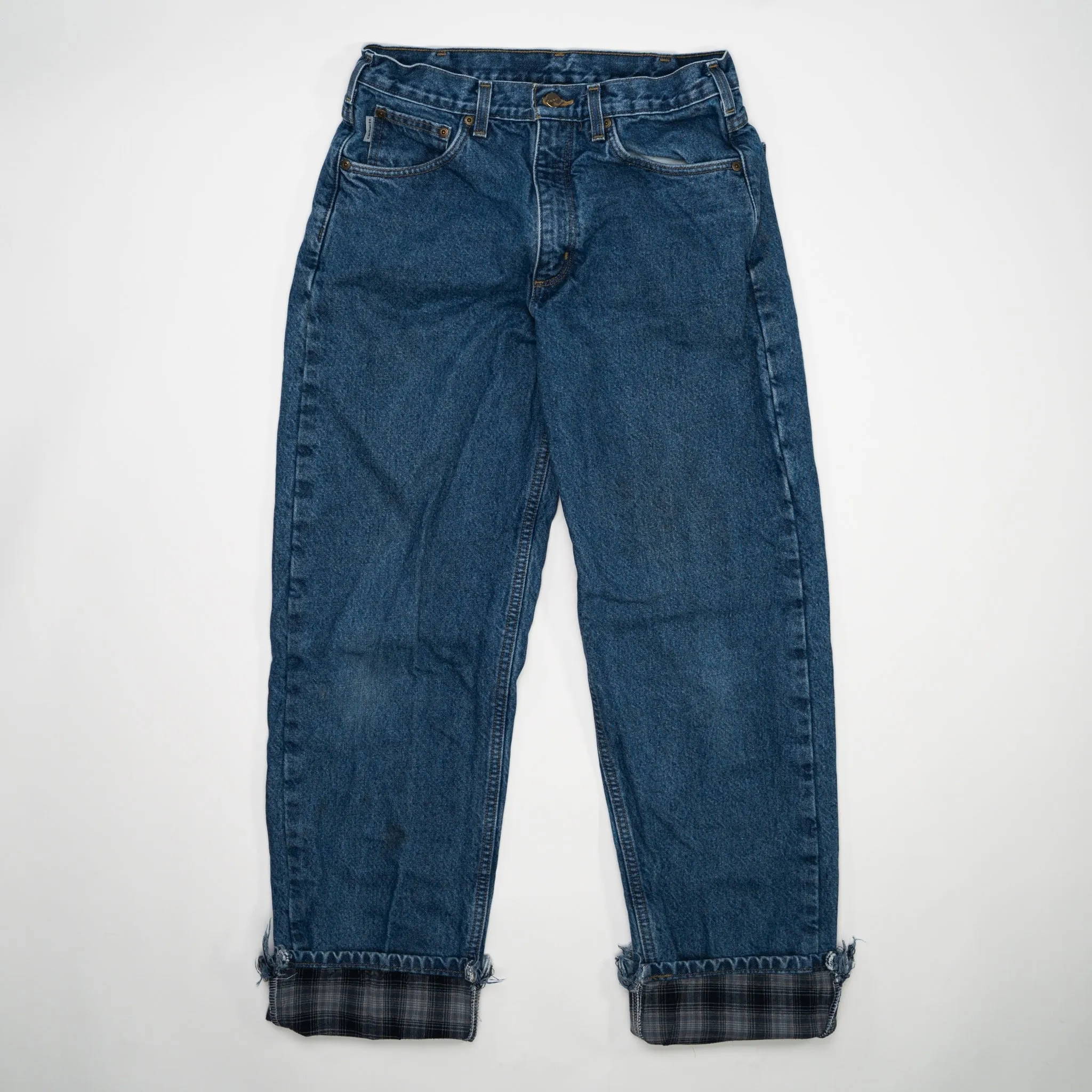 Vintage Dark Blue Insulated Carhartt Jeans (32 x 34)