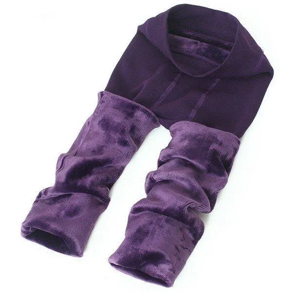Women Winter Thick Thermal Fleece Lined Stretchy Leggings Pants Elastic Pantyhose